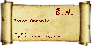 Botos Antónia névjegykártya